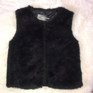 New Faux Black Fur Vest